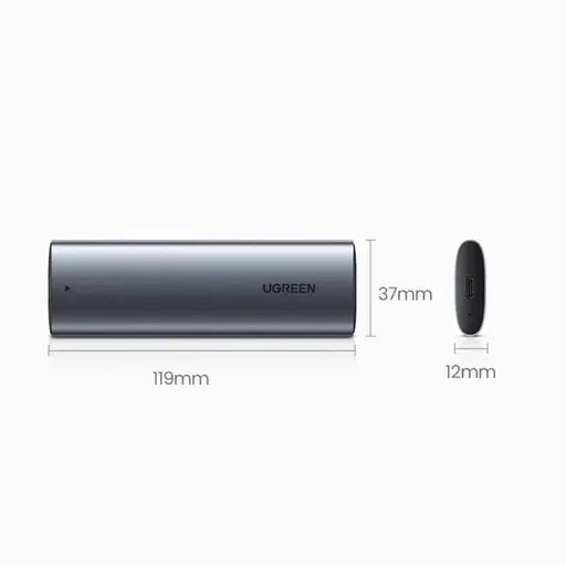 SSD Korpusas - UGREEN 10902 M.2 10 Gbit/s USB Type-C Aliuminio Pilkas
