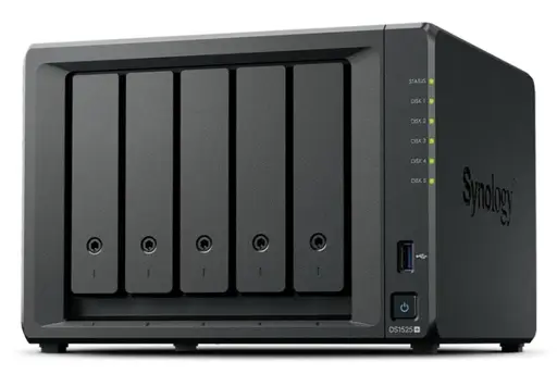 Synology DiskStation DS1525+ NAS ir duomenų saugojimo serveris Ryzen Embedded V1500B 8 GB DDR4 0 TB Juoda