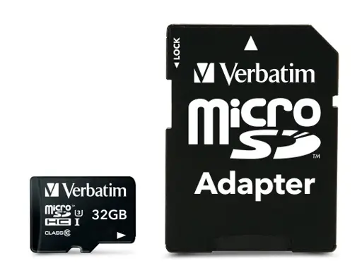Verbatim 47041 Pro U3 Micro SDHC Atminties kortelė 32GB + microSD į SD Adapteris
