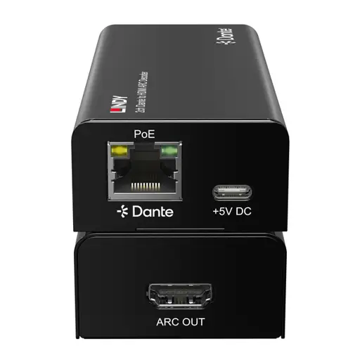 Audio Dekoderis - Lindy 2ch Dante į HDMI ARC Dekoderis, 96kHz, RJ45 Įvestis, HDMI Išvestis, Juoda
