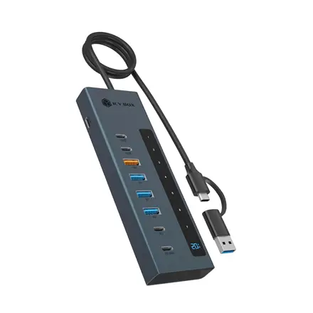Raidsonic 9-in-1 hub with Power Delivery and Type-C/Type-A host connection