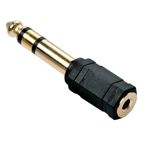 Adapteris - Lindy Stereo Garso Adapteris 3,5 Mm Lizdas Į 6,3 Mm Kištuką, Paauksuotas