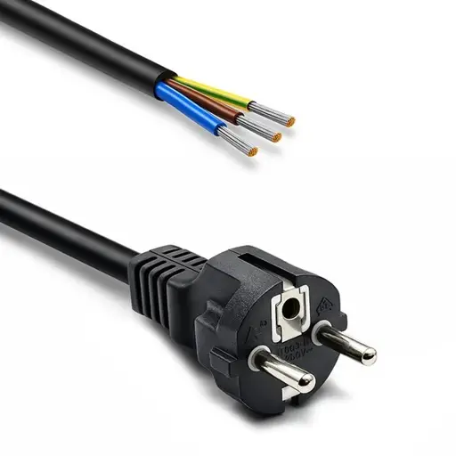 SCHUKO CEE power cable Cu stripped and soldere