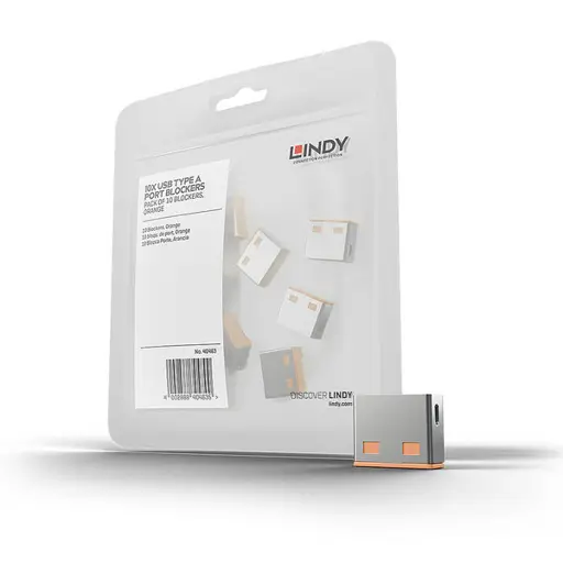 USB Priedas - 10vnt USB A Prievado Blokatorių, Apsaugantys Type C Prievadus, Oranžinė