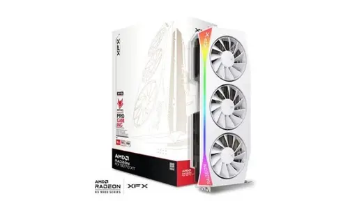XFX Mercury AMD Radeon RX 9070XT OC Gaming Edition WHITE with RGB 16GB GDDR6, HDMI 3xDP
