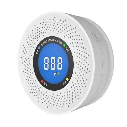 Anglies monoksido detektorius - HiSmart Elektrocheminis Jutiklis Su LCD Ekranu 70 dB 3 AA Baterijos