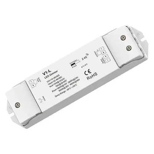 LED Valdiklis - V1-L 12-48V 1x15A Push-Dim