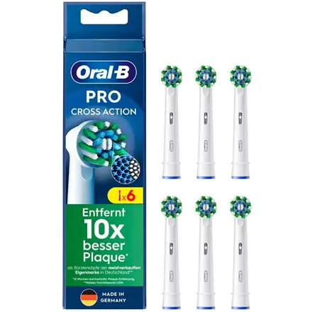 Oral-B Pro Cross Action Replaceable Toothbrush Heads, 6-pack, White