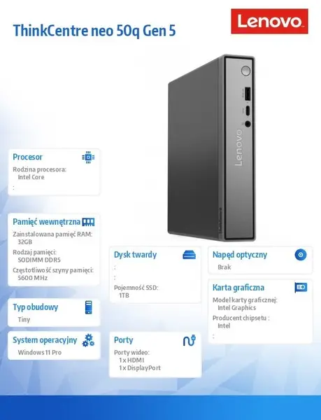 Lenovo ThinkCentre neo 50q Gen 5 Intel Core 7 240H 32 GB DDR5-SDRAM 1 TB SSD Windows 11 Pro Mini PC Mini kompiuteris Juoda – 10