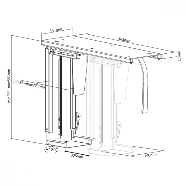Maclean MC-885 Desk Mount for hanging PC – 5