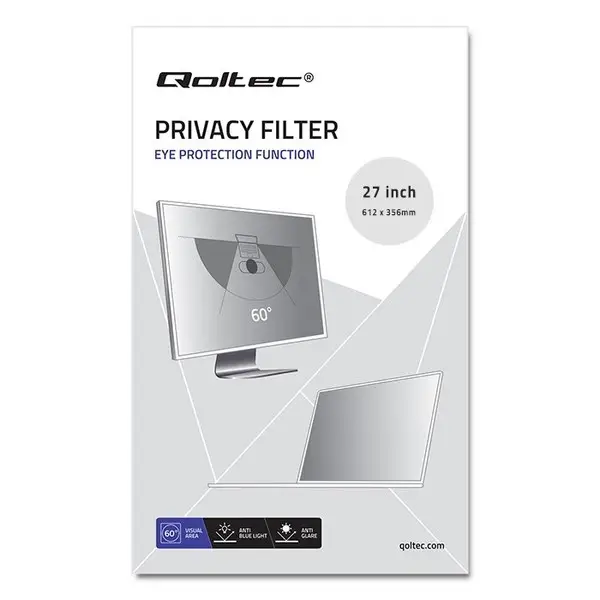 Qoltec 51064 ekrano privatumo filtras 68,6 cm (27") – 4
