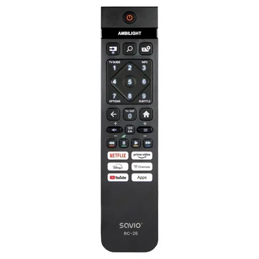 Savio RC-26 nuotolinio valdymo pultelis IR belaidis TV Spaudžiamieji mygtukai