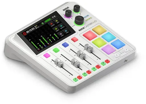 RØDECaster Duo White Podkasto kūrimo studija Muzikos kūrimo stotis, baltas