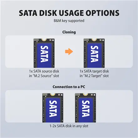 SSD ACC DOCK STATION USB-C/2XM.2 NVME ADSA-M2C22 AXAGON – 9