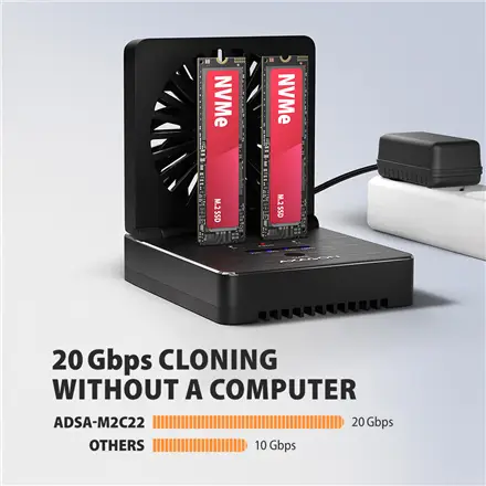 SSD ACC DOCK STATION USB-C/2XM.2 NVME ADSA-M2C22 AXAGON – 5