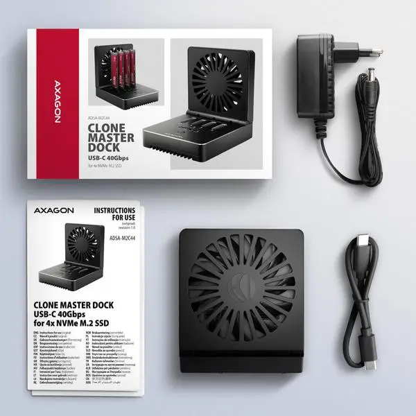 SSD ACC DOCK STATION USB-C/4XM.2 NVME ADSA-M2C44 AXAGON – 5
