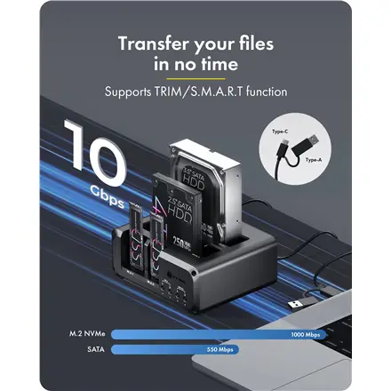 Raidsonic 4-bay Enclosure for 2x M.2 NVMe and 2x 2.5"/3.5" HDD/SSD – 6