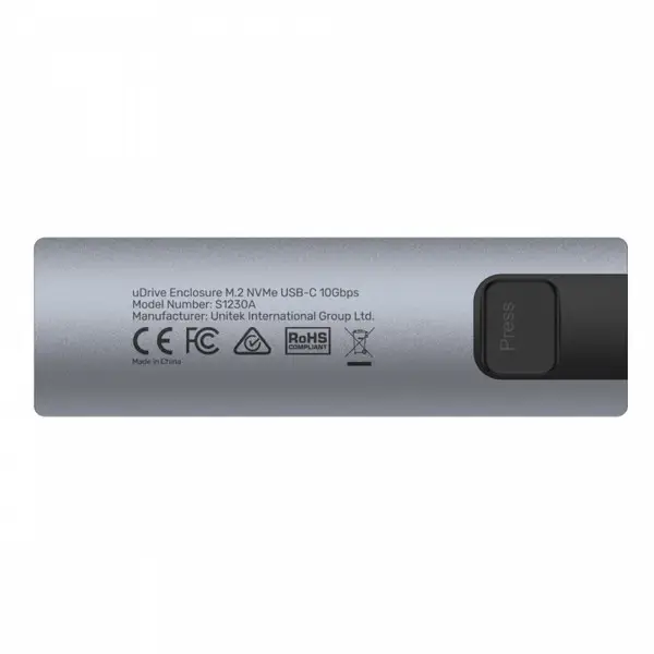UNITEK S1230A External Enclosure M.2 NVMe/SATA 10 Gbps – 4