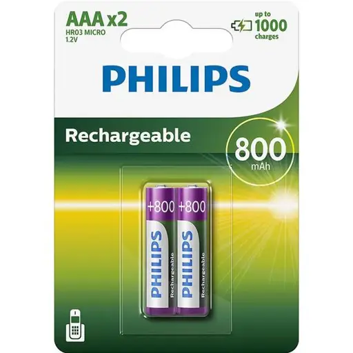 Philips, AAA, 2 vnt. - Įkraunami elementai