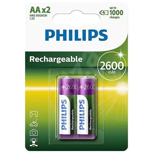 Philips AA“ 2600 mAh, 2 vnt. - Įkraunami elementai