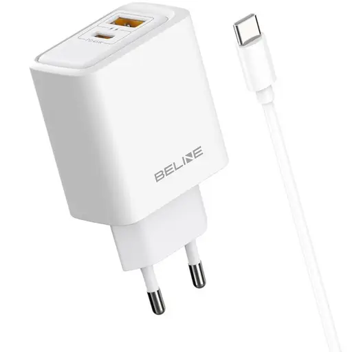 Charger 45W USB-A/USB-C cable GaN PD white