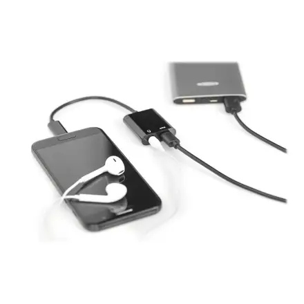 DIGITUS AK-300400-002-S Cable USB 3.1 Type C Gen.2 SuperSpeed+ 10Gbps Mini Jack 3.5mm + Type USB C black – 7