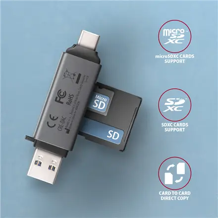 MEMORY READER USB-C+USB3.2 2SL/SD/MICROSD CRE-DAC AXAGON – 2