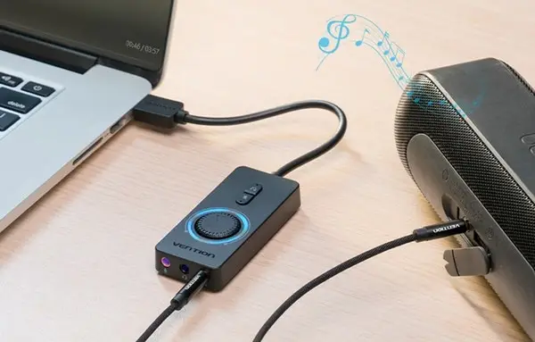 Vention 1 m USB 2.0 išorinė garso plokštė – 3