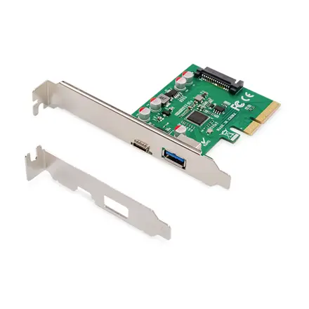 Digitus PCIe card, USB-C 3.1 Gen 2, 10Gpbs, USB-A 3.1 – 3