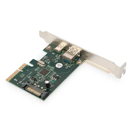 Digitus PCIe card, USB-C 3.1 Gen 2, 10Gpbs, USB-A 3.1 – 4