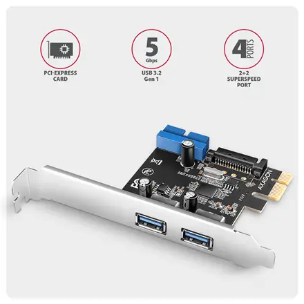 I/O CARD PCIE USB 5GBPS 4PORT/SP&LP PCEU-232RS AXAGON – 3