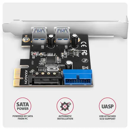 I/O CARD PCIE USB 5GBPS 4PORT/SP&LP PCEU-232RS AXAGON – 5