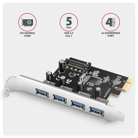 I/O CARD USB2 PCIE 4PORT/PCEU-430RS AXAGON – 3