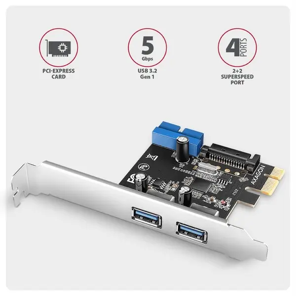 I/O CARD PCIE USB 5GBPS 4PORT/SP&LP PCEU-232RS AXAGON – 8
