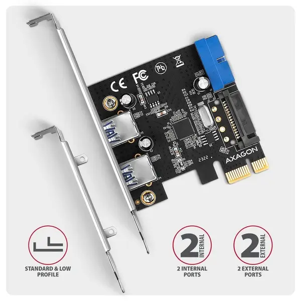 I/O CARD PCIE USB 5GBPS 4PORT/SP&LP PCEU-232RS AXAGON – 9