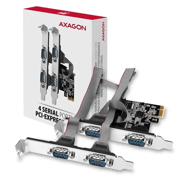 PCI-Express card with four serial ports 250 kbps. ASIX AX99100. Standard & Low profile. – 7