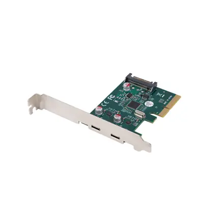 Lanberg PCI-Express X1 Card to 2X USB-C 3.2 GEN 2X1 Low profile – 8