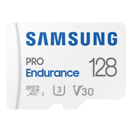 SAMSUNG PRO Endurance microSD 128GB UHS-I U3 Class10 R100/W40 up to 70080 hours incl. SD Adapter 2022 – 3