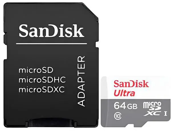 SANDISK Ultra microSDXC 64GB + SD Adapter 100MB/s Class 10 UHS-I – 6