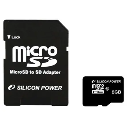 SILICON POWER memory card Micro SDHC 8GB Class 10 + Adapter – 5