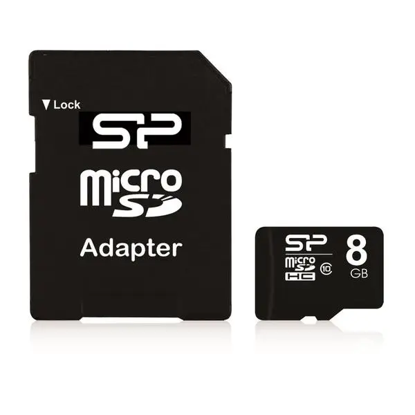 SILICON POWER memory card Micro SDHC 8GB Class 10 + Adapter – 6