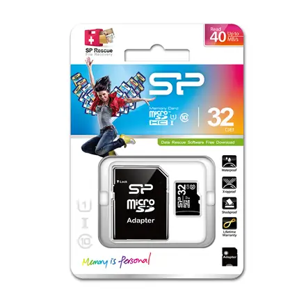 SILICON POWER memory card Micro SDHC 32GB Class 10 + Adapter – 3