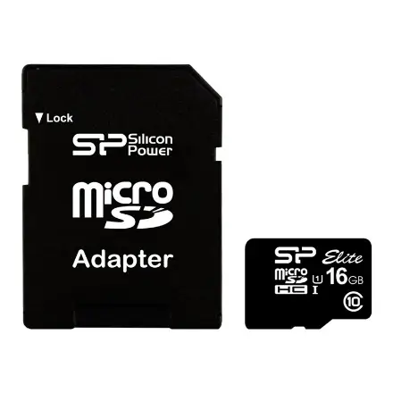 SILICON POWER memory card Elite Micro SDHC 16GB Class 10 up to 85MB/s + Adapter – 8