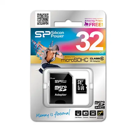 SILICON POWER memory card Micro SDHC 32GB Class 10 + Adapter – 5