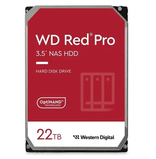 WD Red Pro NAS 22TB SATA 6Gb/s HDD 3.5inch internal 7200Rpm 512MB Cache 24x7 Bulk