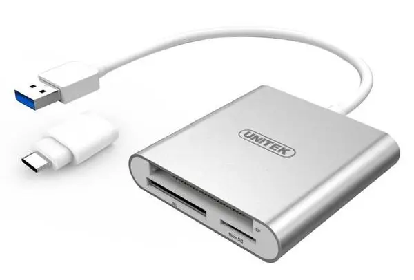 UNITEK Y-9313D USB3.0 to Multi-In-One Aluminium Card Reader With USB Type-C Adaptor – 3