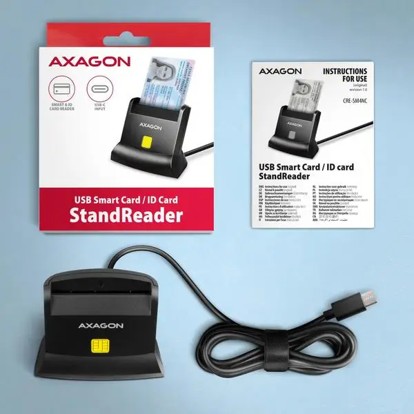 CARD READER STAND SMARTCARD/ID/USB-C 1.2M CRE-SM4NC AXAGON – 6