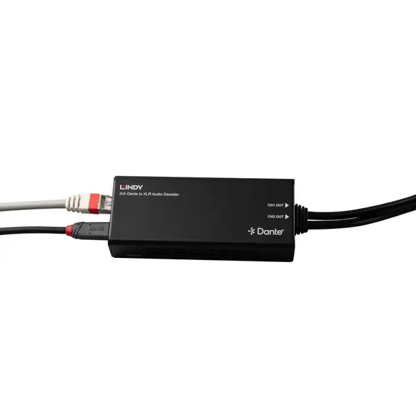 Garso Dekoderis - Lindy 2ch Dante į XLR 96kHz 24-Bit PoE Juodas – 2