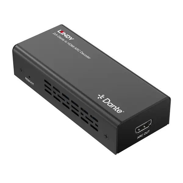 Audio Dekoderis - Lindy 2ch Dante į HDMI ARC Dekoderis, 96kHz, RJ45 Įvestis, HDMI Išvestis, Juoda – 5