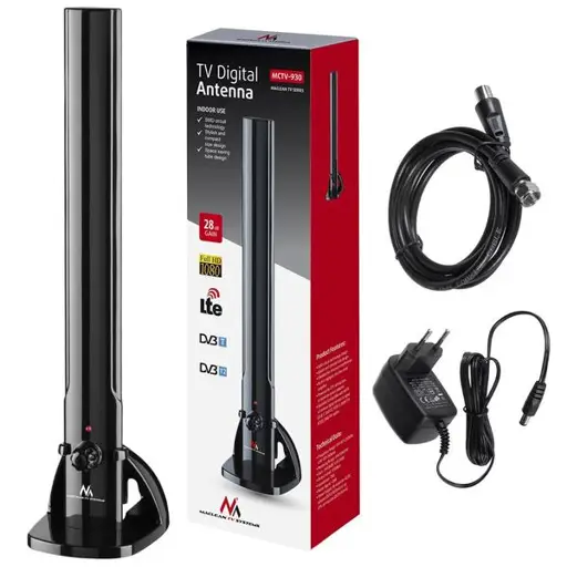 Maclean MCTV-930 Indoor Antenna TV Radio HDTV DVB-T2 DVB-T LTE DAB FM 100dBuV